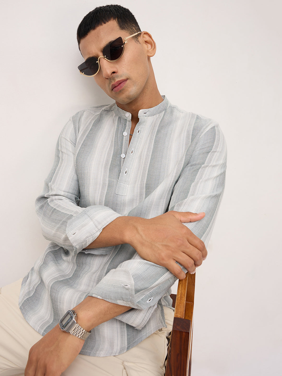 Green Multi-tone Terrain Kurta