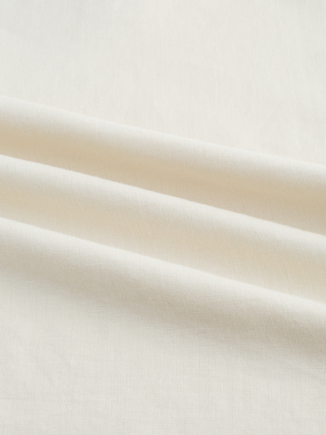 Cream Slub Textured Linen Blend Kurta