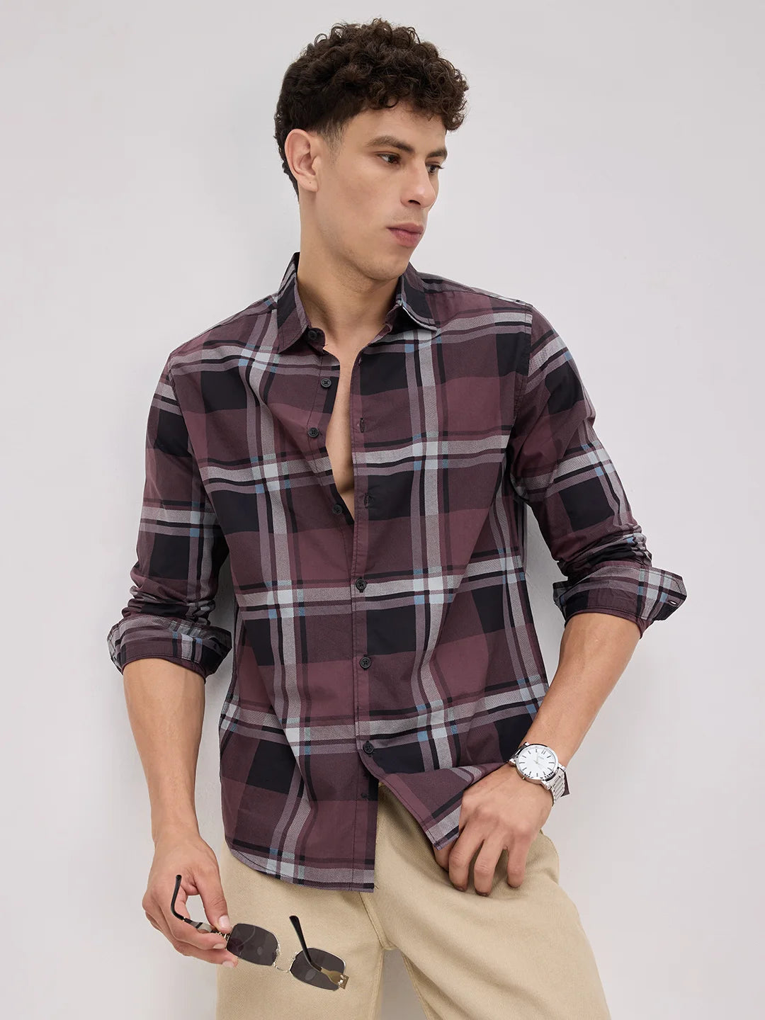 Pecan Brown Checkered Shirt