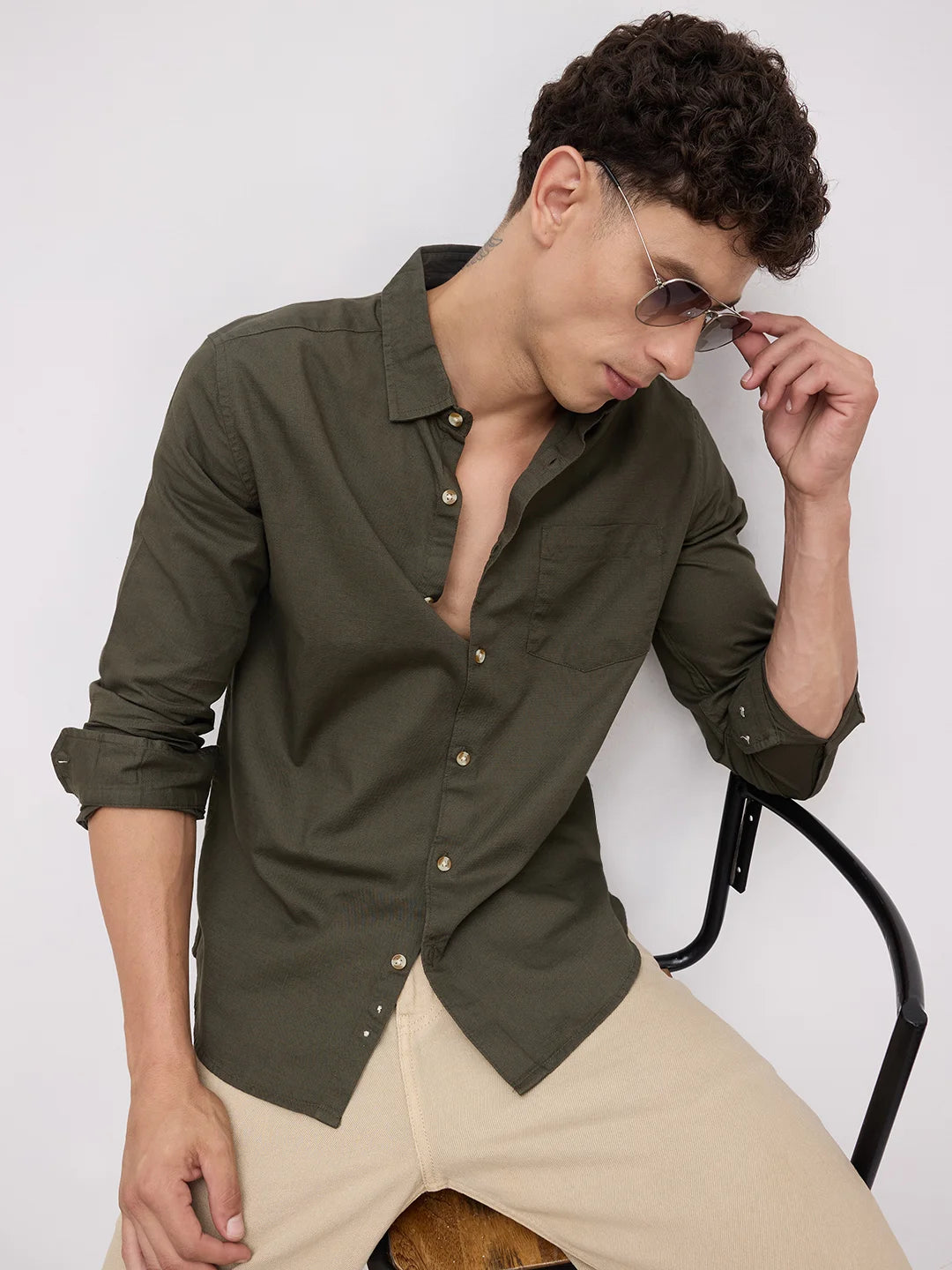Forest Olive Fineweave Everyday Shirt