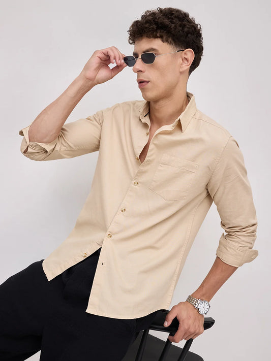 Beige Fineweave Everyday Shirt