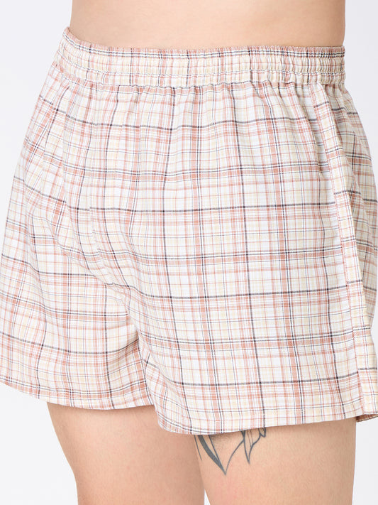 Rust Checks & Khaki Striped Boxers