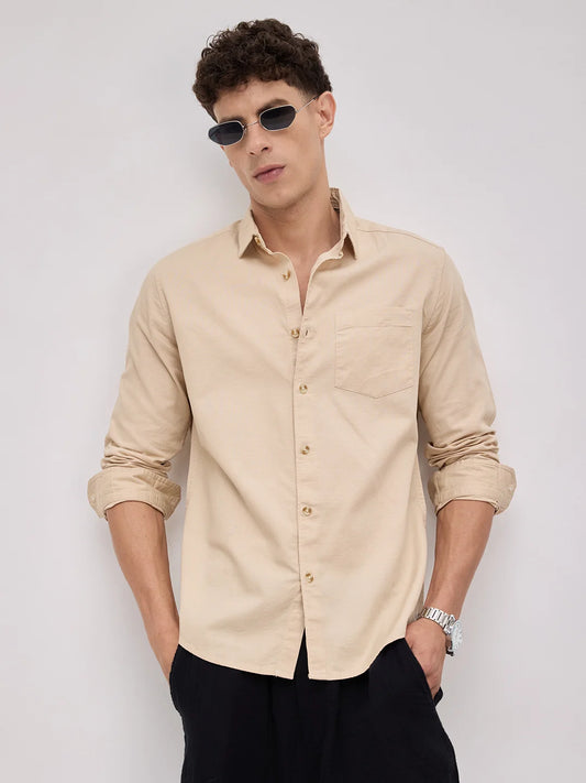 Beige Fineweave Everyday Shirt