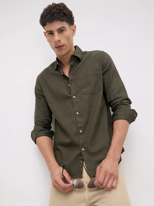 Forest Olive Fineweave Everyday Shirt
