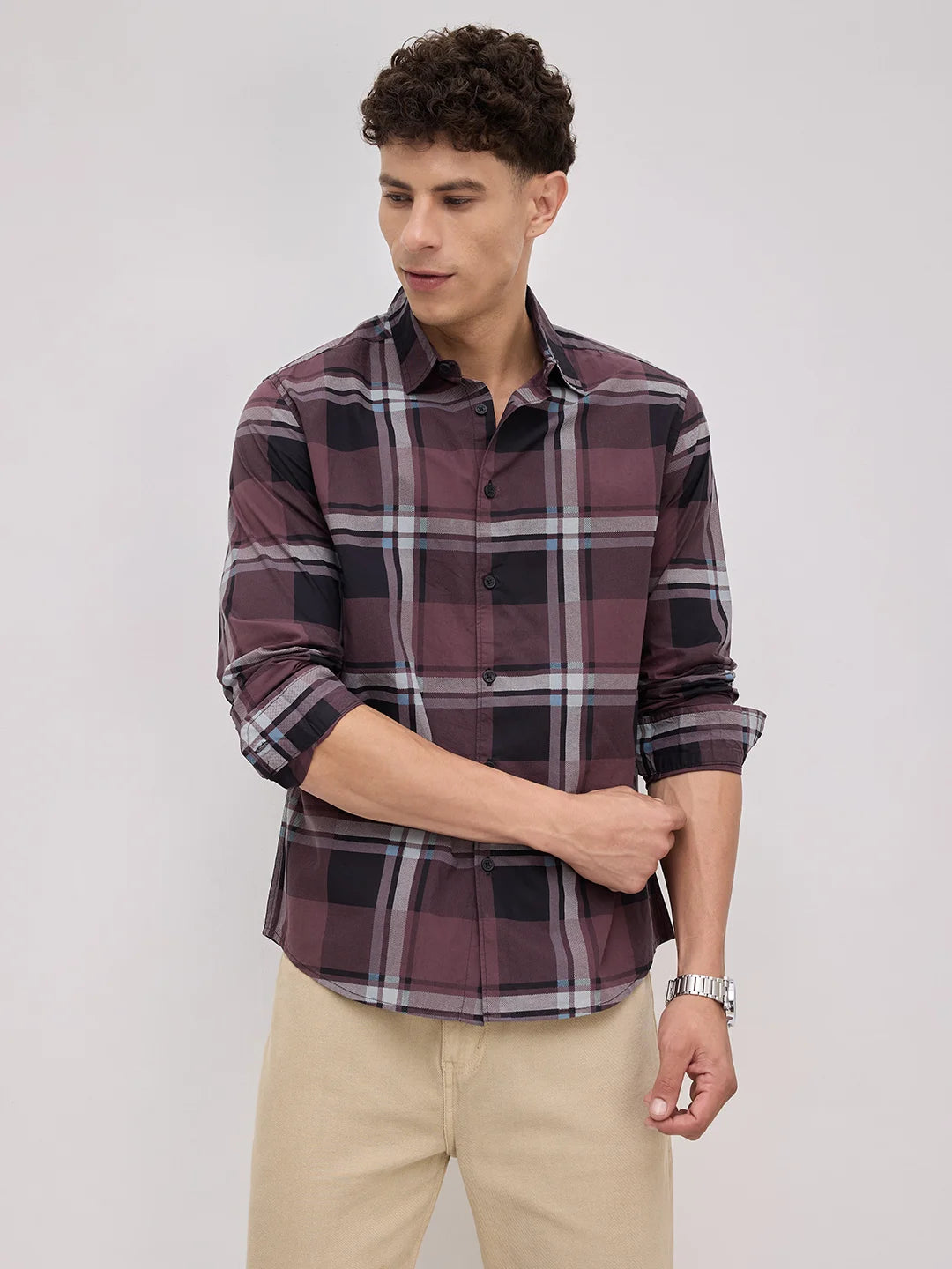 Pecan Brown Checkered Shirt