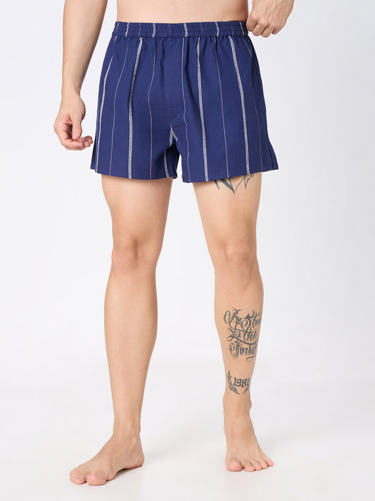 Navy  & Sky Blue Stripes Boxers