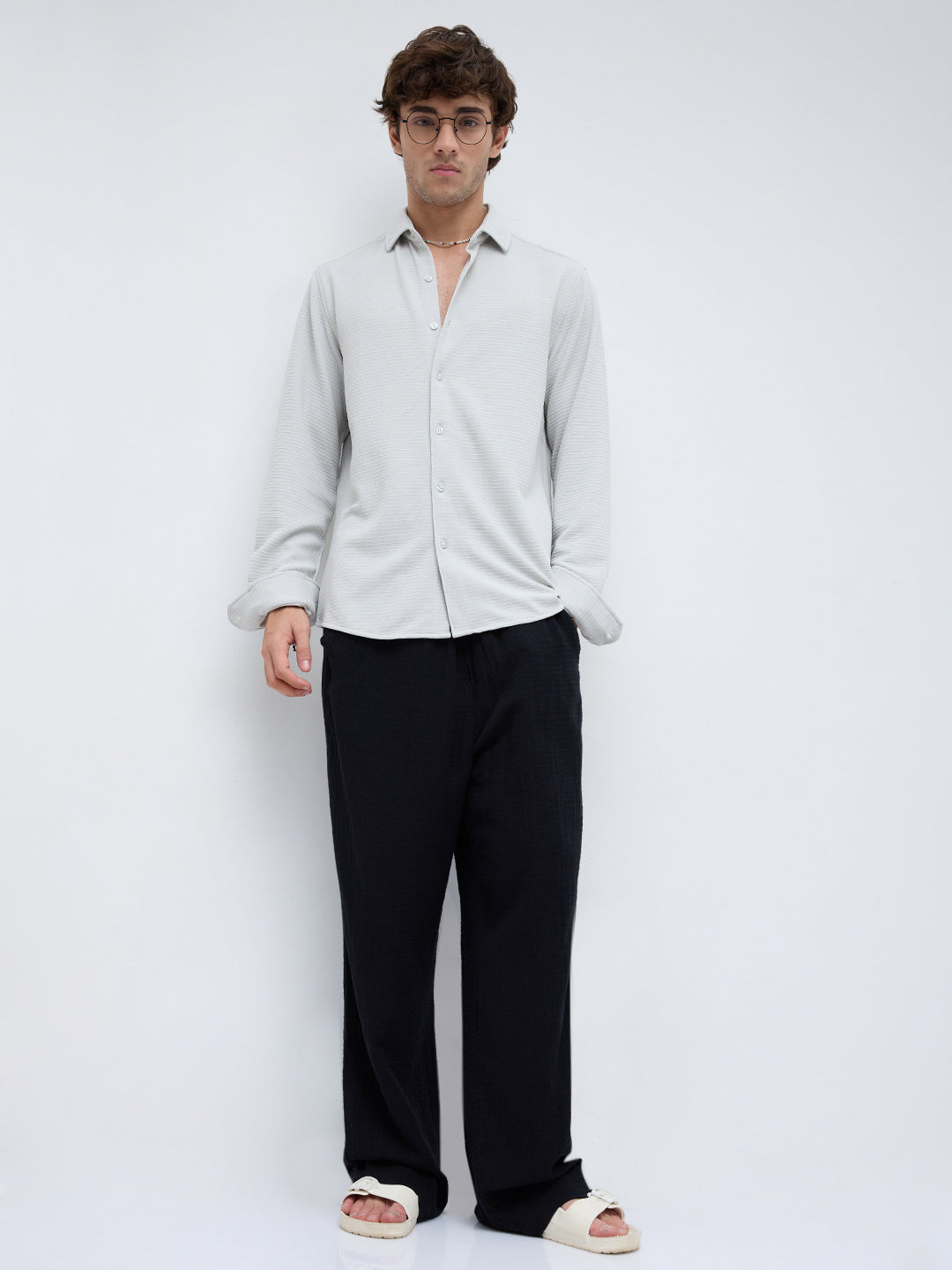 Greystone Waffle Textured Knitted Shirt