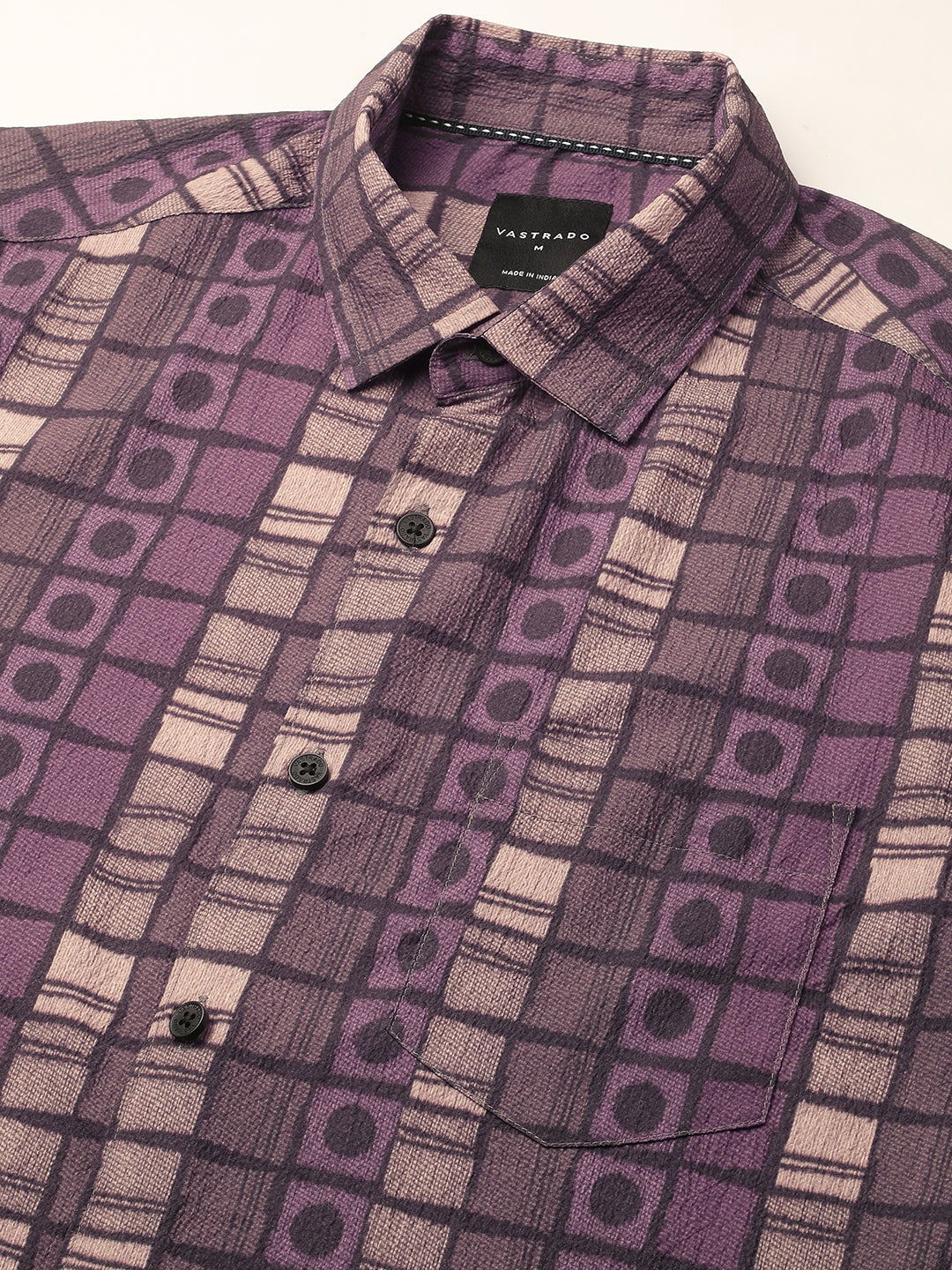 Multicolor Abstract Printed Creased Shirt