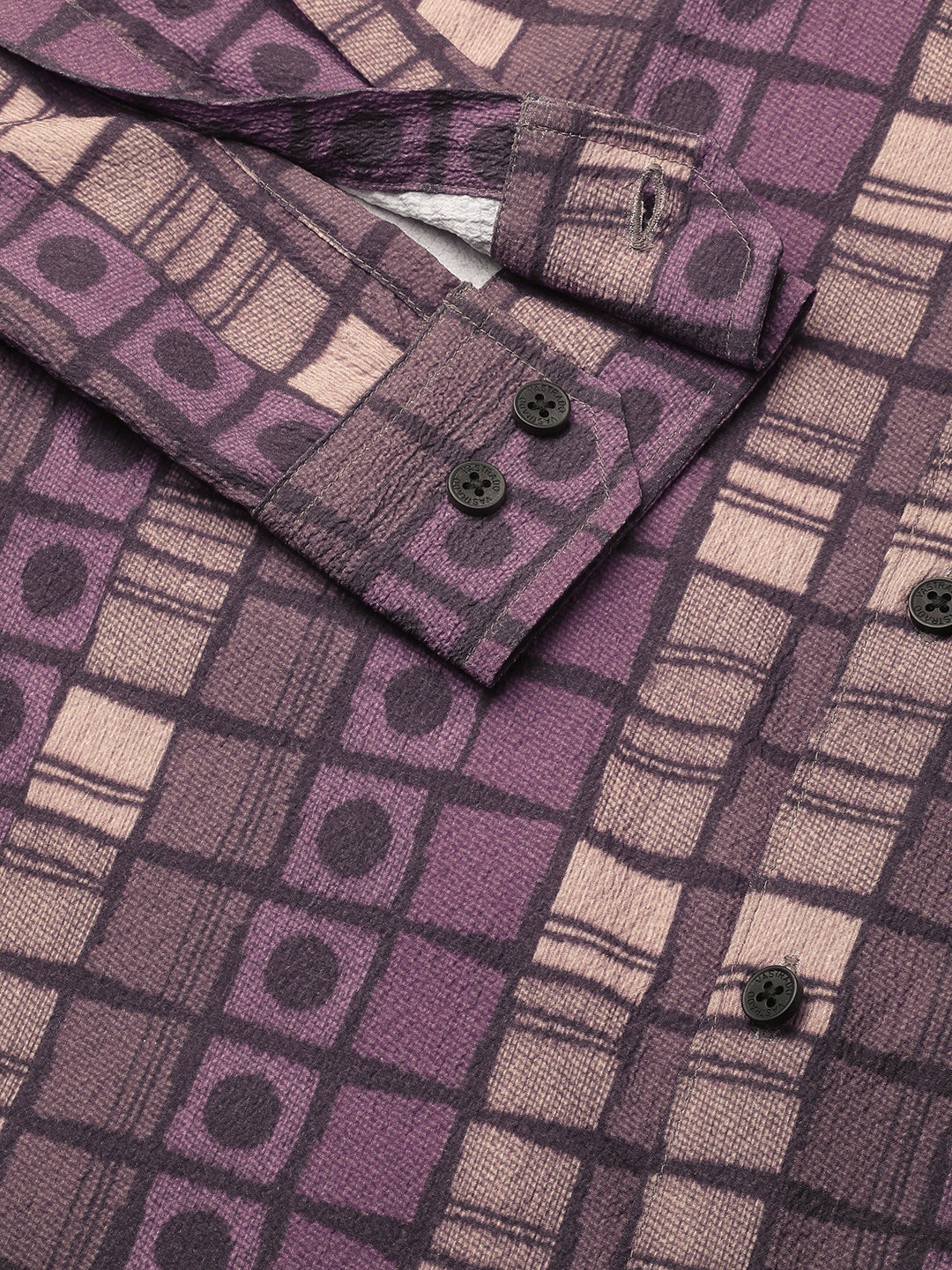 Multicolor Abstract Printed Creased Shirt