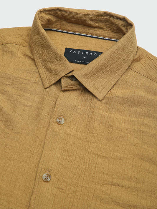 Sunlit Gold Luxe Crinkled Shirt