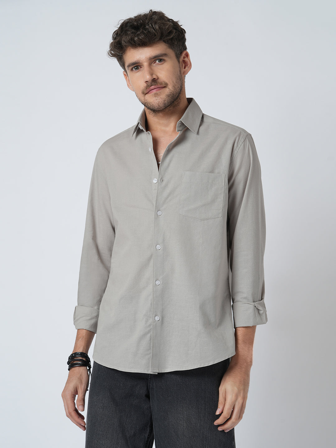 Oyster Grey Slub Shirt