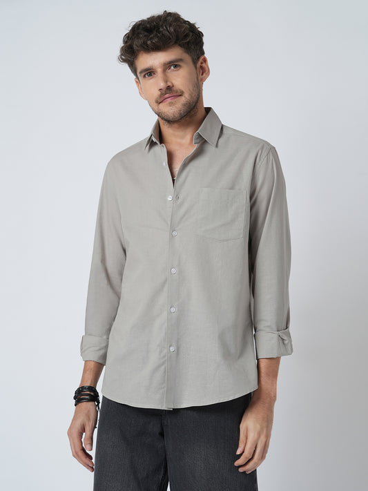 Oyster Grey Slub Shirt