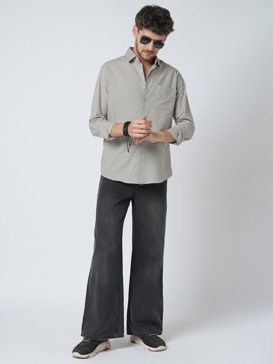 Oyster Grey Slub Shirt