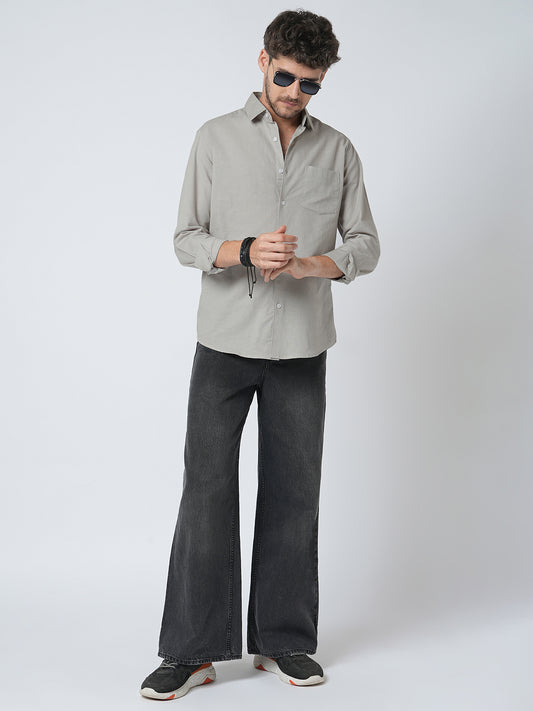 Oyster Grey Slub Shirt