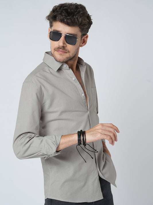 Oyster Grey Slub Shirt