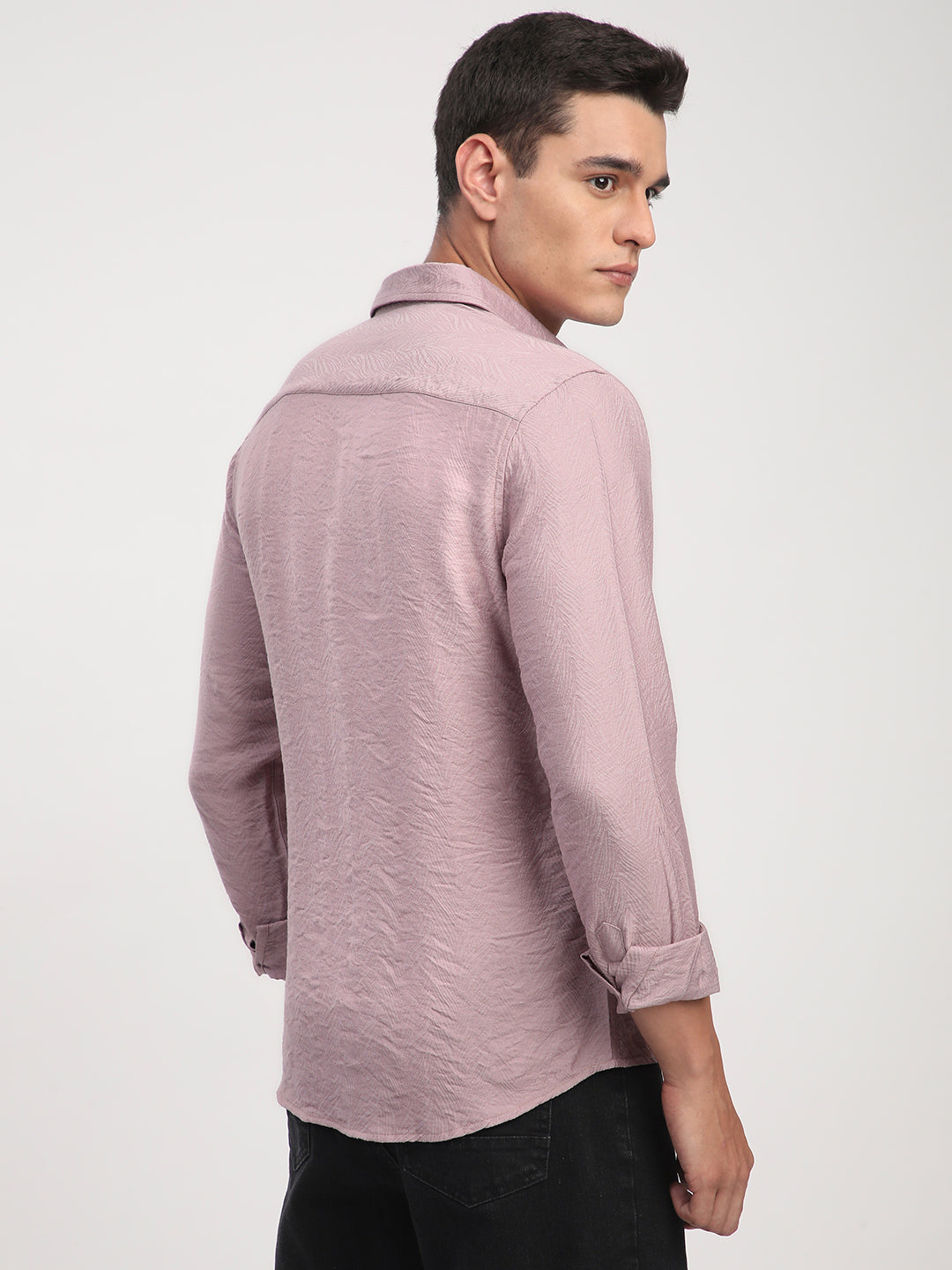 Dusty Rose Pink Rhythmic Wave Shirt