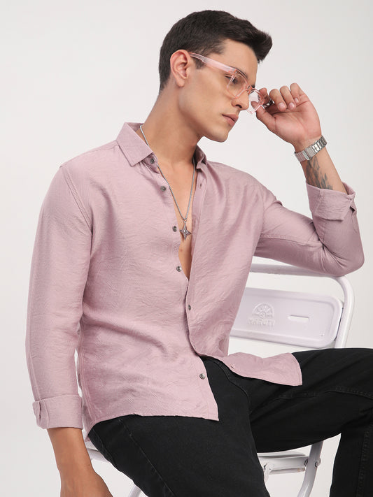 Dusty Rose Pink Rhythmic Wave Shirt