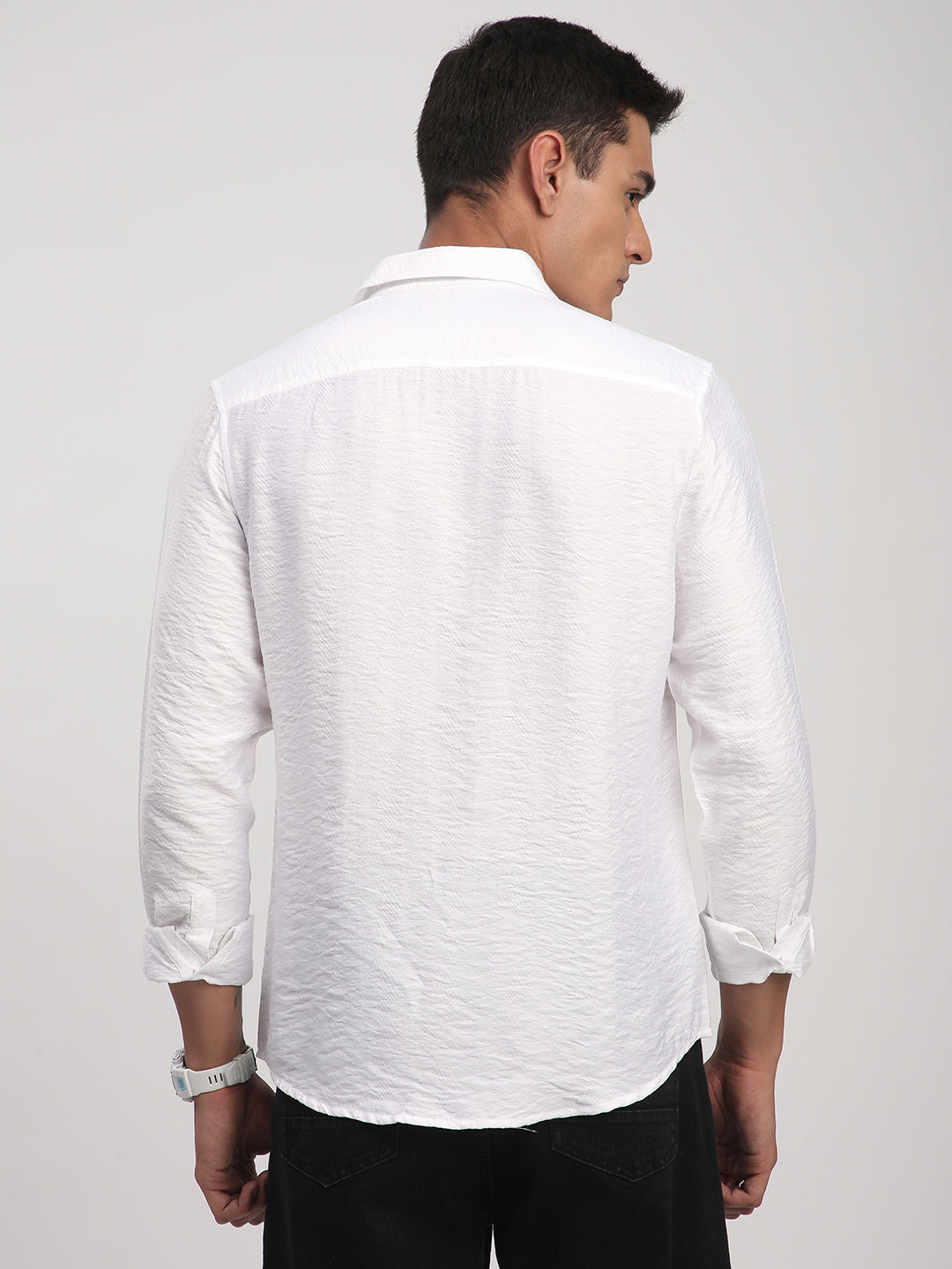 Pristine White Rhythmic Wave Shirt