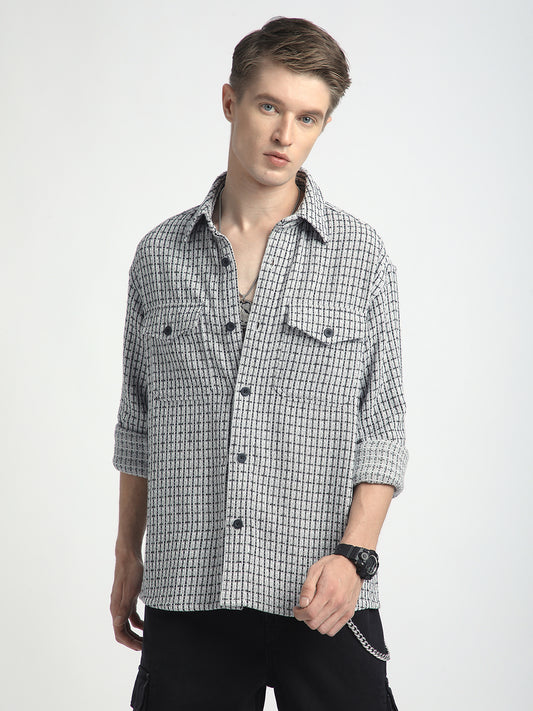 Monochrome Checkmate Woven Twin Pocket Shirt