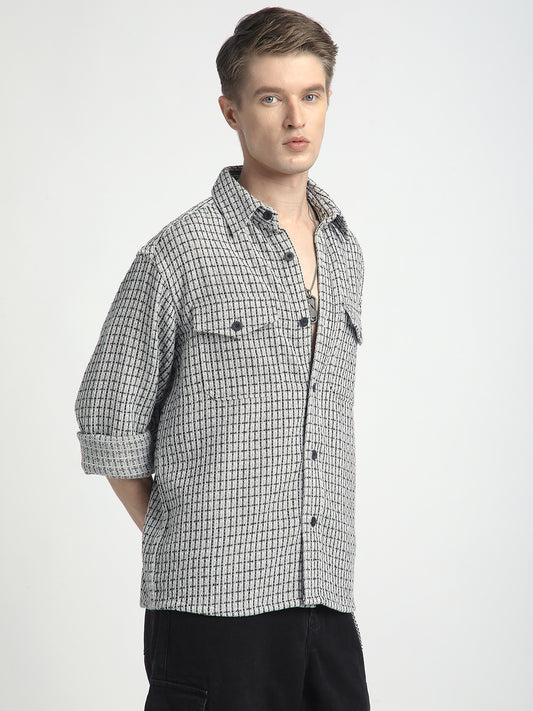 Monochrome Checkmate Woven Twin Pocket Shirt