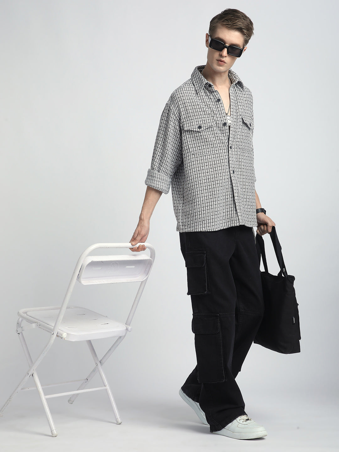 Monochrome Checkmate Woven Twin Pocket Shirt