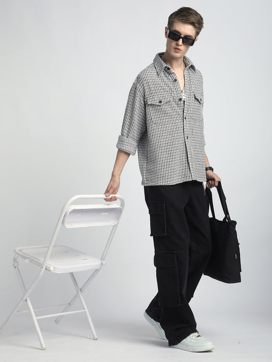 Monochrome Checkmate Woven Twin Pocket Shirt