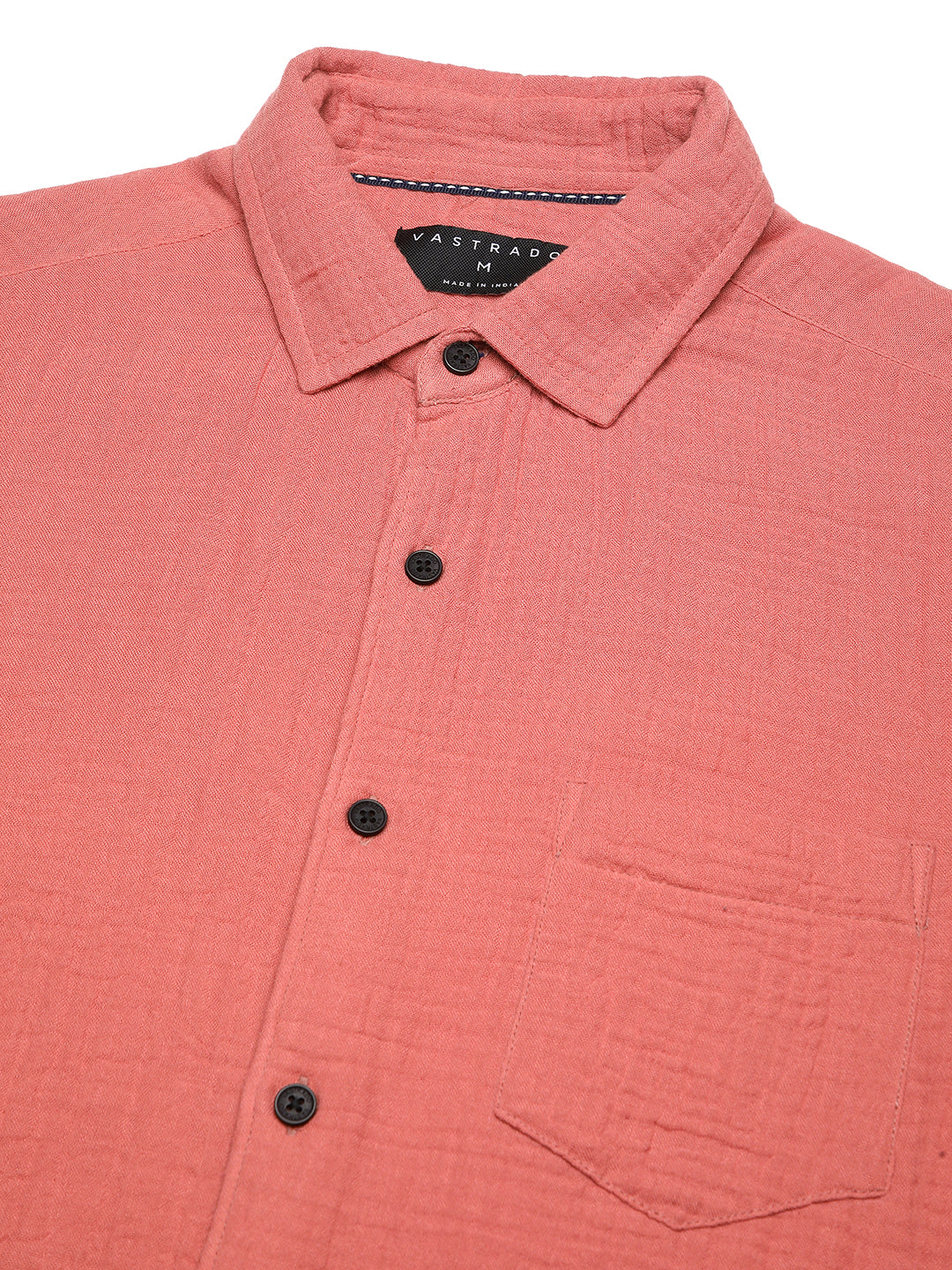 Coral Crinkled Double Cloth Shirt
