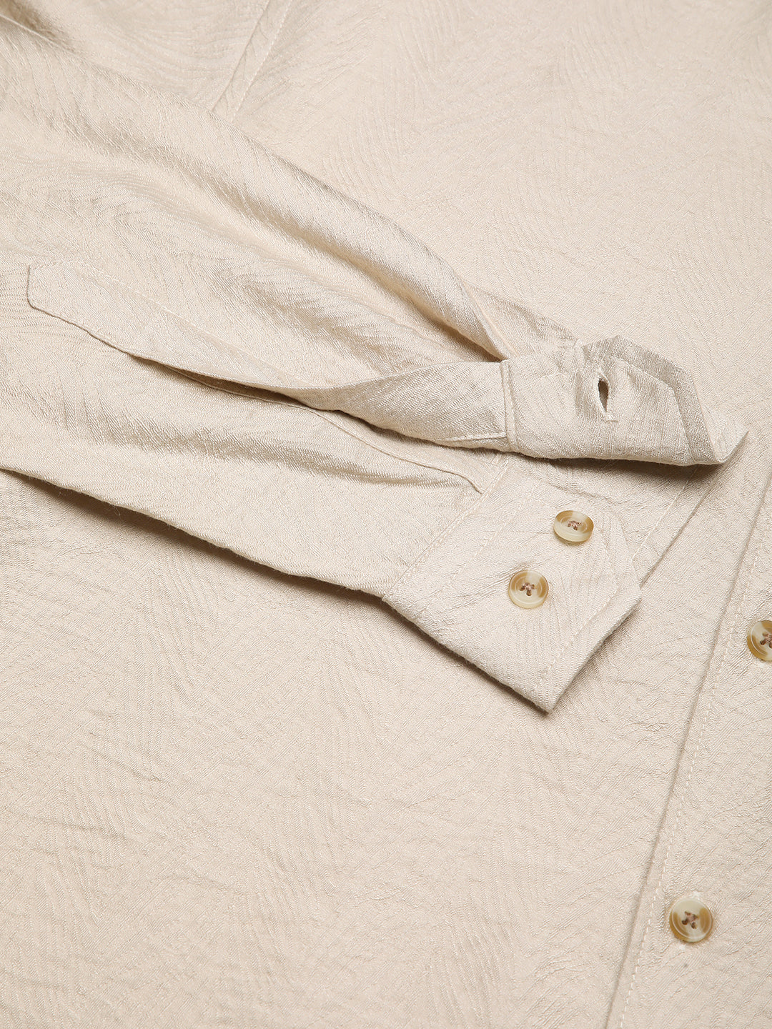 Parchment Beige Rhythmic Wave Shirt