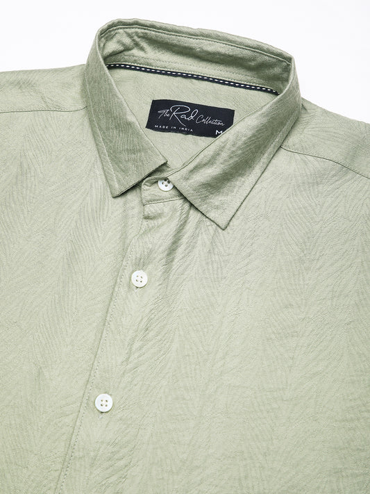 Sage Green Rhythmic Wave Shirt