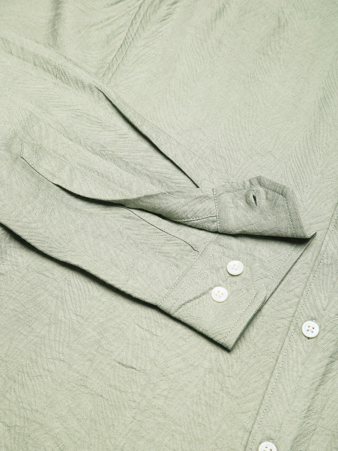 Sage Green Rhythmic Wave Shirt