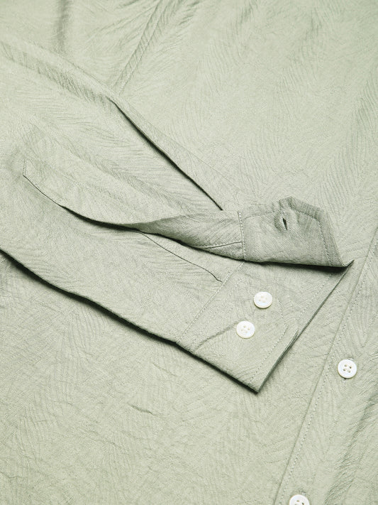 Sage Green Rhythmic Wave Shirt