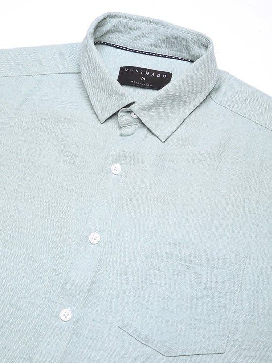 Pewter Blue Minimalist Crinkled Shirt